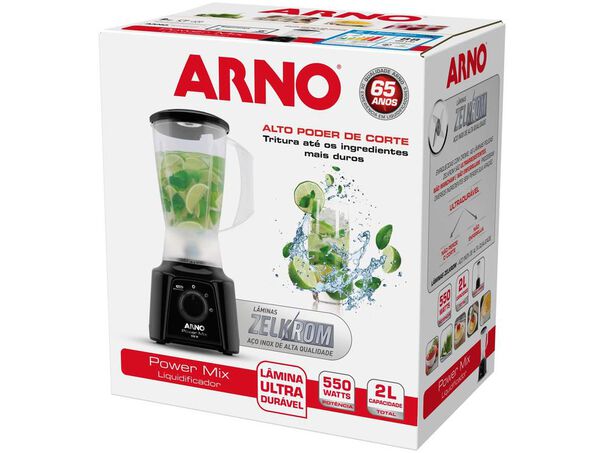 Liquidificador Arno Power Mix LQ10 2L Preto 2 Velocidades 550W - 110V image number null