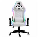 Cadeira Gamer Fox Com Iluminação RGB Apoio Ajustavel Branca