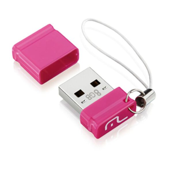 Pen Drive Nano 8GB USB Leitura 10MB-s e Gravação 3MB-s Rosa Multilaser - PD063 PD063 image number null
