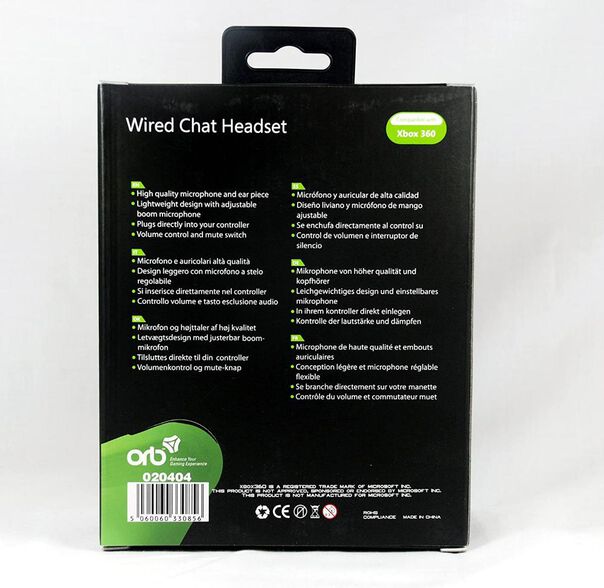 Orb Xbox 360 Wired Headset Black (com Fio. Preto) - Xbox 360 image number null