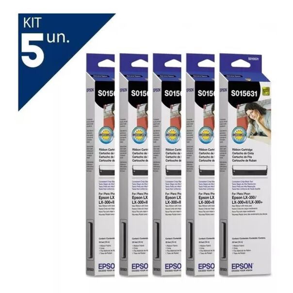 Kit 5 Fita Epson para Matricial Lx-350 Lx-300 Lx-300+II image number null