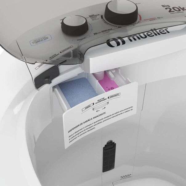 Tanquinho Máquina de lavar roupa Semiautomática Big 20kg Branca - 127V - Branco image number null