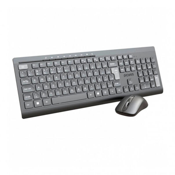 Kit Teclado e Mouse Soft Wireless Pcyes Preto PCOSFWAB image number null