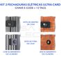 KIT 2 FECHADURAS ELETRONICAS AGL ULTRA CARD PRETA - 42MM CHAVE E-CODE + 15 TAGS EXTRAS