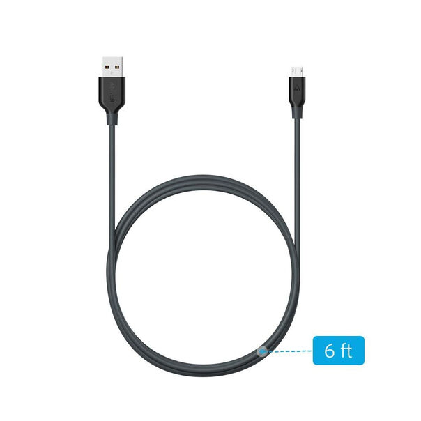 Cabo Micro USB Anker Powerline 1.8 metros - Cinza image number null