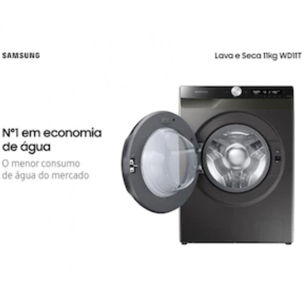 Lava e Seca Samsung WD11T 3 em 1 Ecobubble e Lavagem Inteligente WD11T504DBX 11Kg - Inox Look - 220V image number null