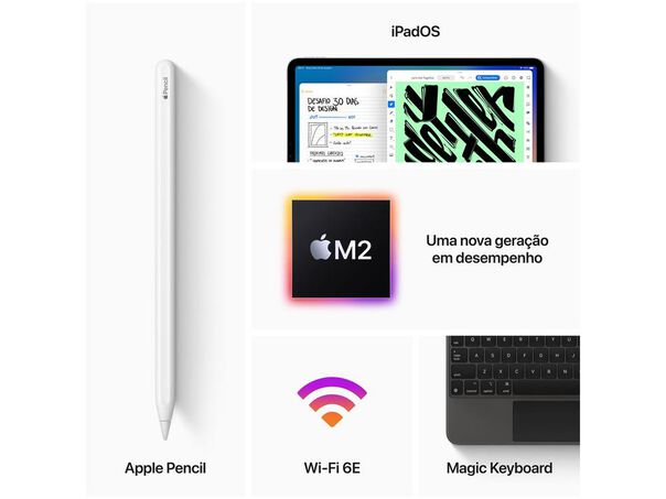 Apple iPad Pro 12 9” 6ª Geração Wi-Fi + Cellular 1TB Cinza-espacial - 1T - Wi-Fi + Cellular - Cinza-espacial image number null