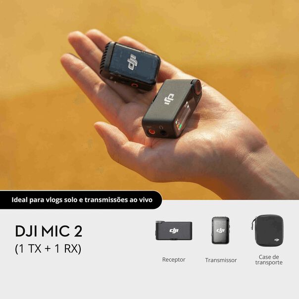 Sistema Microfone DJI Mic 2 Wireless Transmissor e Receptor image number null