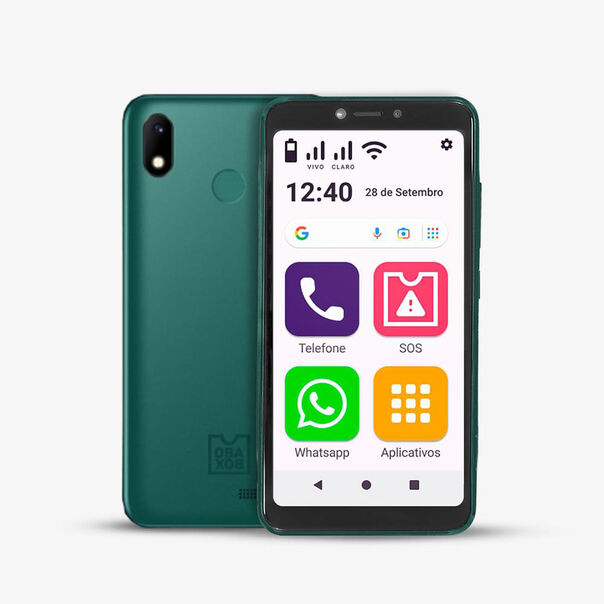 Combo Tech - Smartphone Obasmart Conecta Verde e SeniorWatch 4G + Wi-Fi Preto - P9202K P9202K image number null