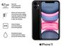 iPhone 11 Apple 128GB Preto 6 1” 12MP iOS + Cabo de USB-C para Lightning Apple 1m Original - Preto