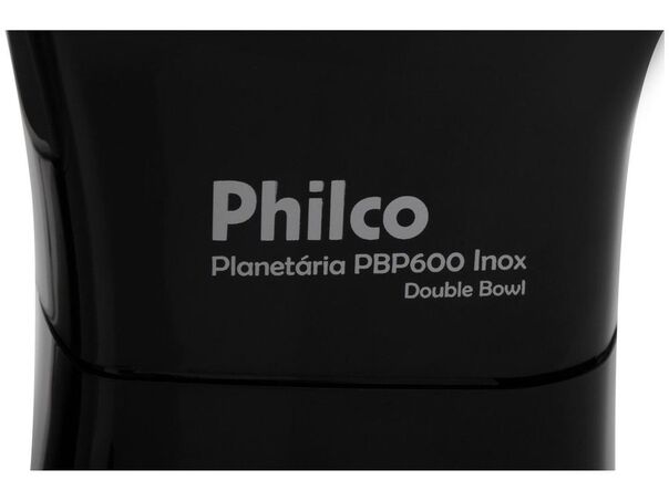 Batedeira Planetária Philco Preta 600W Double Bowl PBP600P 12 Velocidades - Preto - 110V image number null