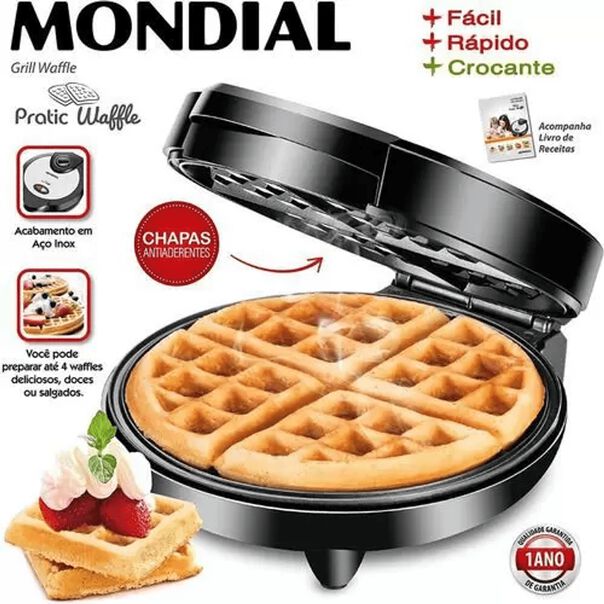 Maquina De Waffle Grill Pratic Mondial 1200w Gw-01 220V image number null