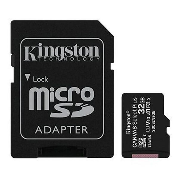 Cartão de Memória 32GB Micro SD Kingston 10 - com Adaptador SD Canvas Select Plus SDCS2 image number null