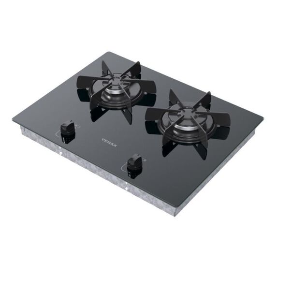 Cooktop Linear 2 Bocas Venax Arena Preto Gas Glp image number null