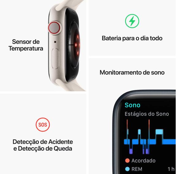 Apple Watch Series 8 41mm Starlight GPS Sport Band A2770 image number null
