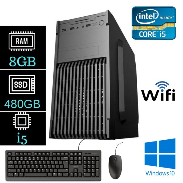 Computador PC Barato Intel Core 3.4 Ghz  SSD 480GB  8GB RAM Kit Teclado image number null